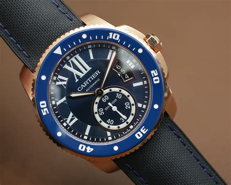 calibre de cartier diver blue watch replica|cartier diver blue dial.